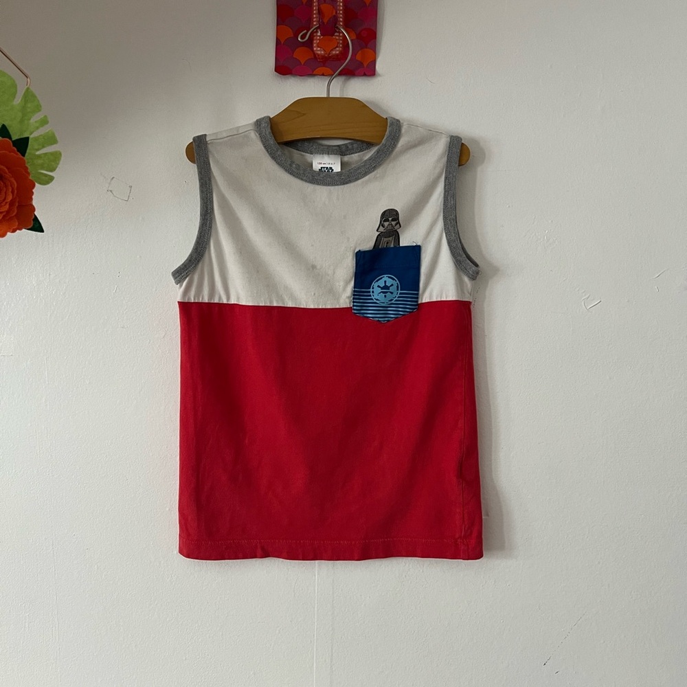 Hanna Andersson Star Wars muscle tank pocket Darth summer beach sz 6-7